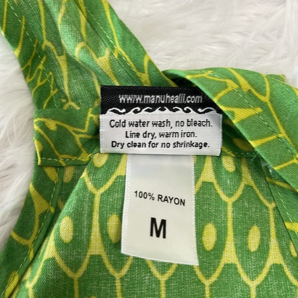 EUC Manuhealii Fly Away Tank Pineapple Green & Yellow M - Picture 4 of 4